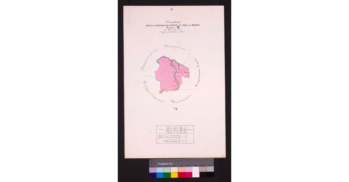 Circondario della Strada da Ponte d'Era a Massa Sezione III dal Ponte sulla Cecina al confine tra Castelnuovo e Massa