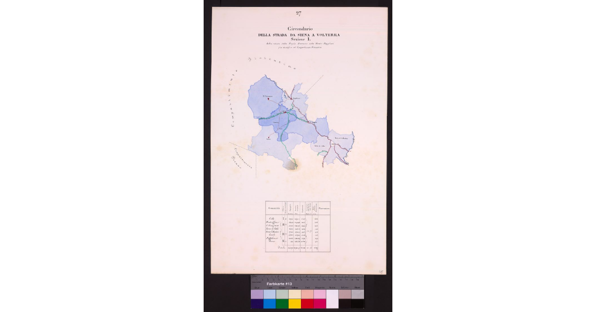 Circondario della Strada da Siena a Volterra Sezione I dalla voltata della regia Romana sotto Monte Reggioni fino al confine col Compartimento Fiorentino