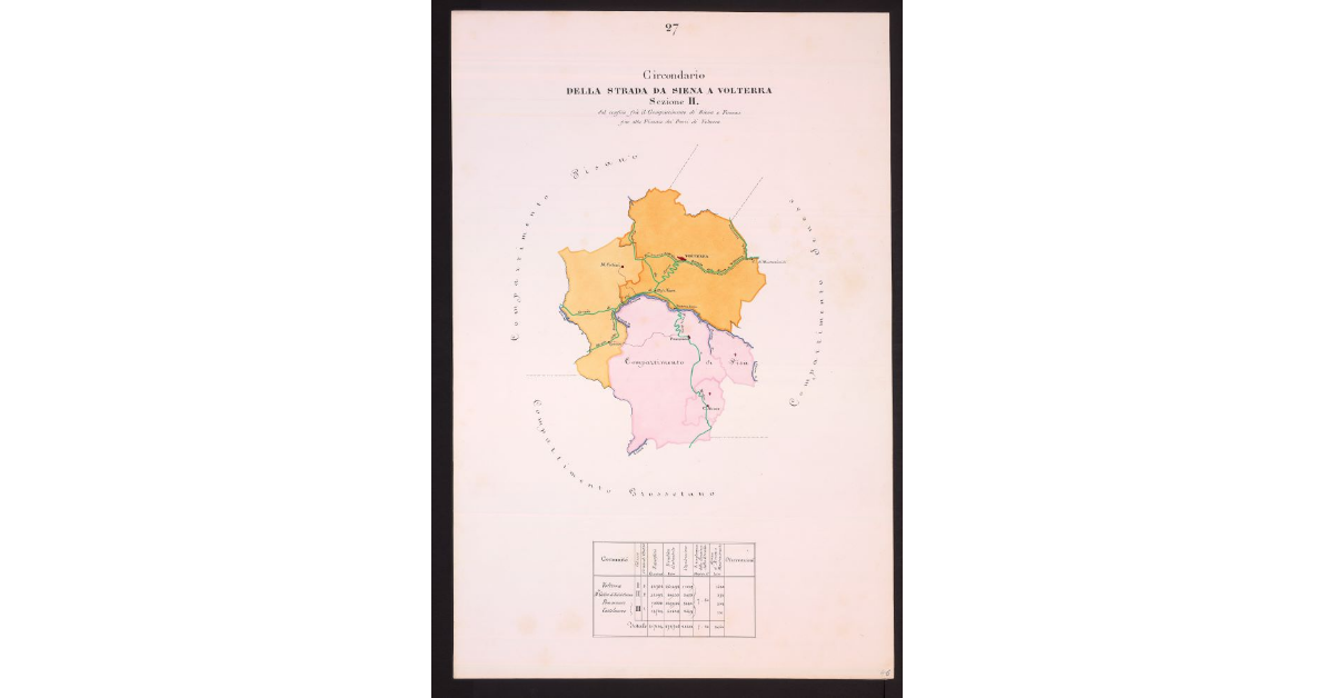 Circondario della Strada da Siena a Volterra Sezione II dal confine tra il Compartimento di Siena e Firenze fino alla Piazza dei Ponti di Volterra