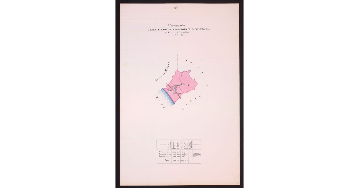 Circondario della Strada di Ceragiola e di Vallecchia da Serravezza al Ponte di Strada per il Ponte Foggi