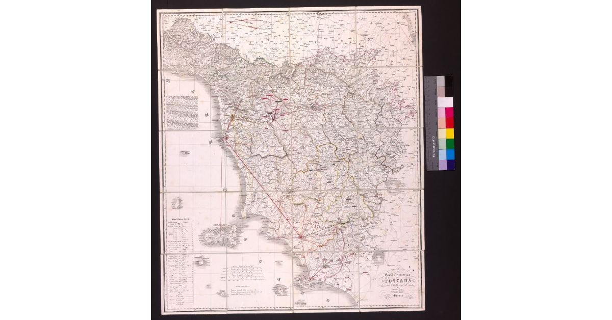 Pianta geometrica della Toscana accresciuta d'indicazioni ed incisa da Girolamo Segato, con imperiale e reale privilegio