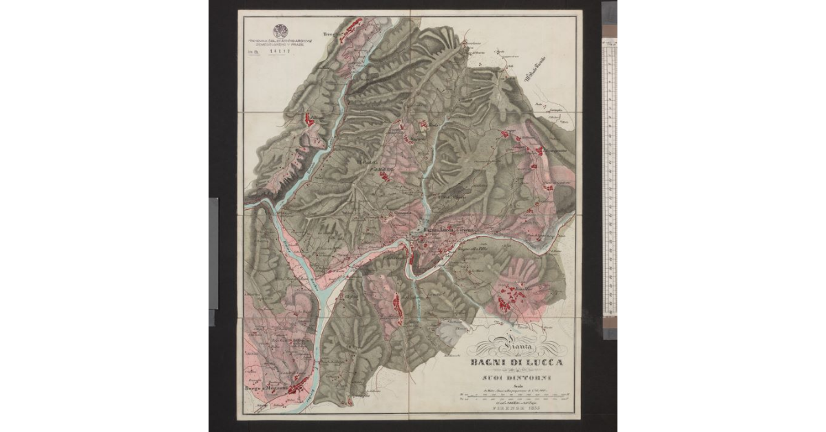 Pianta dei Bagni di Lucca e suoi dintorni