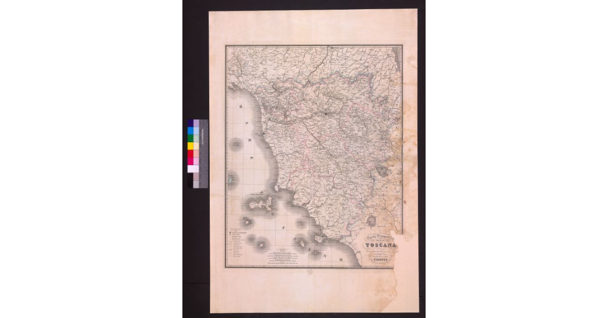 Carta geometrica della Toscana accresciuta d'indicazioni ed incisa da Giuseppe Pozzi nella proporzione di 1 a 400.000. Firenze, 1857