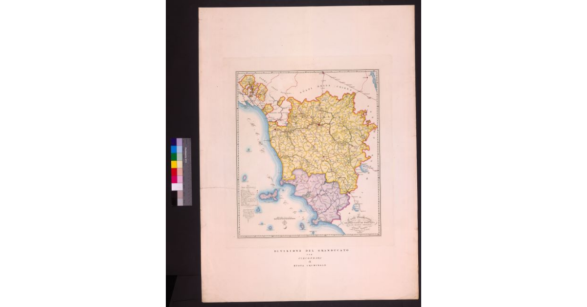 Divisione del Granducato [di Toscana] per circondari di Ruota criminale