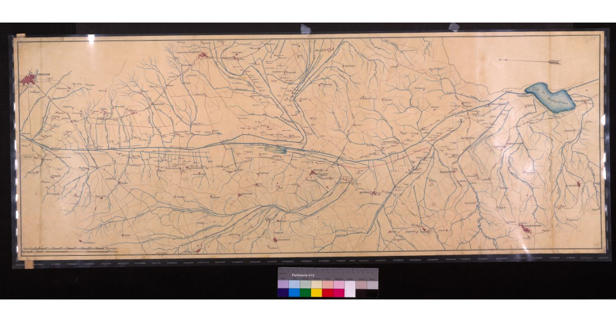 [Carta della Valdichiana da Palazzone al lago di Montepulciano]