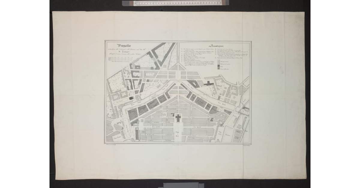 Progetto di demolizione delle fortificazioni sulla darsena e sul fosso reale di Livorno, all'oggetto di riunire la nuova alla vecchia città
