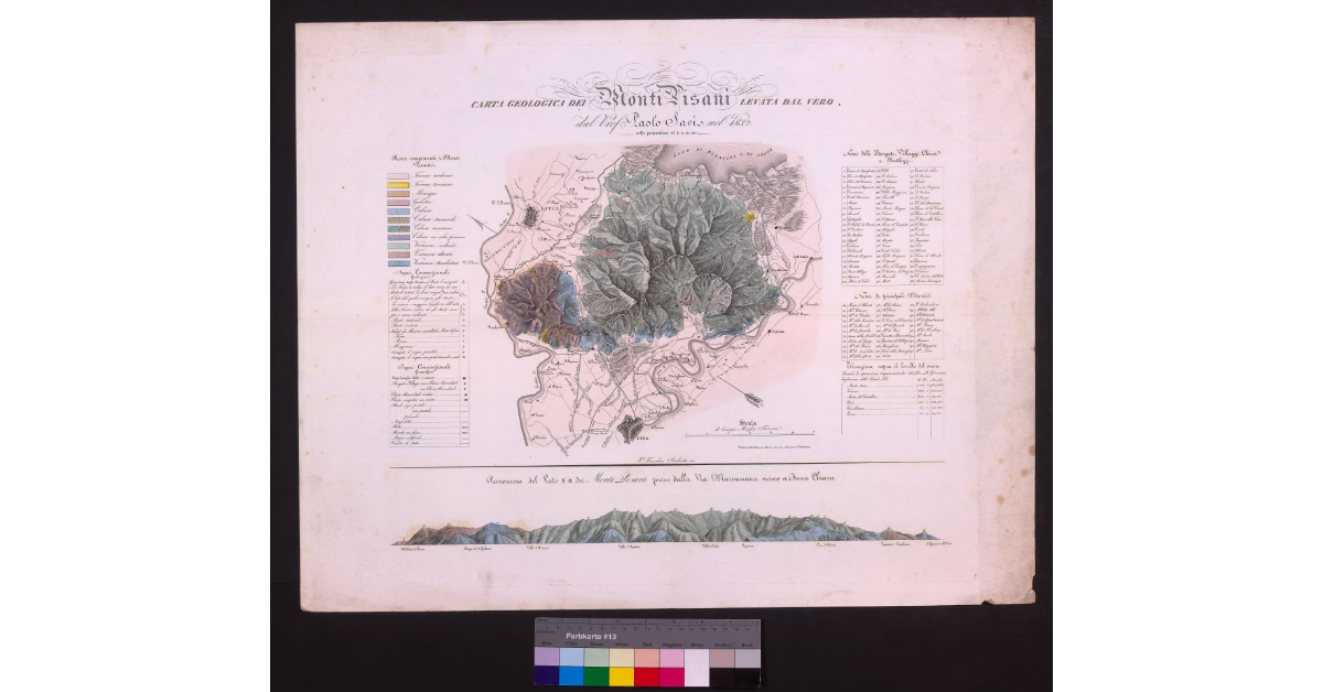 Carta geologica dei monti pisani levata dal vero dal Prof. Paolo Savi nel 1832