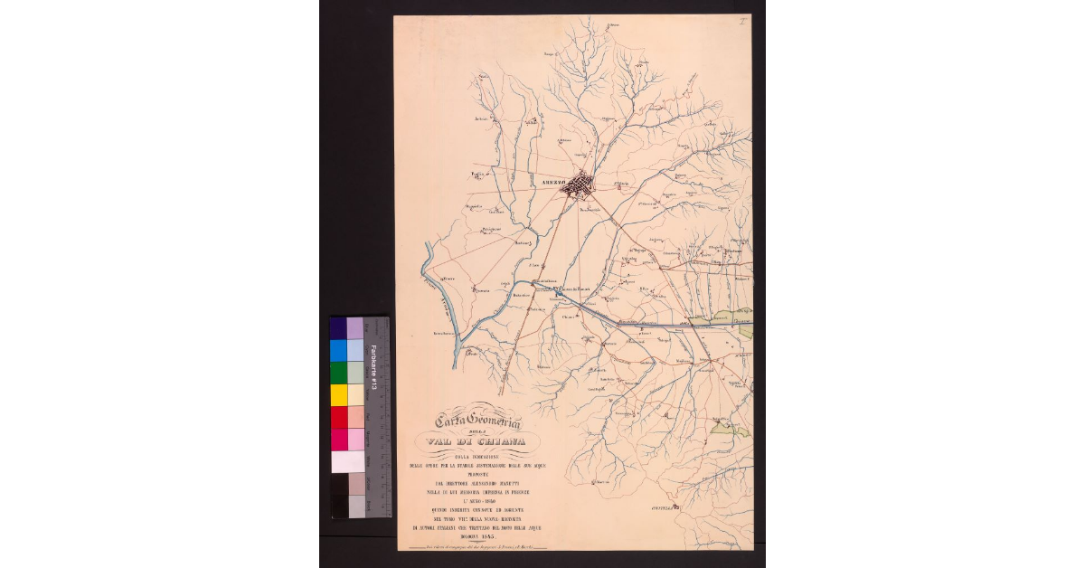 Carta geometrica della Val di Chiana colla indicazione delle opere per la stabile sistemazione delle sue acque […]