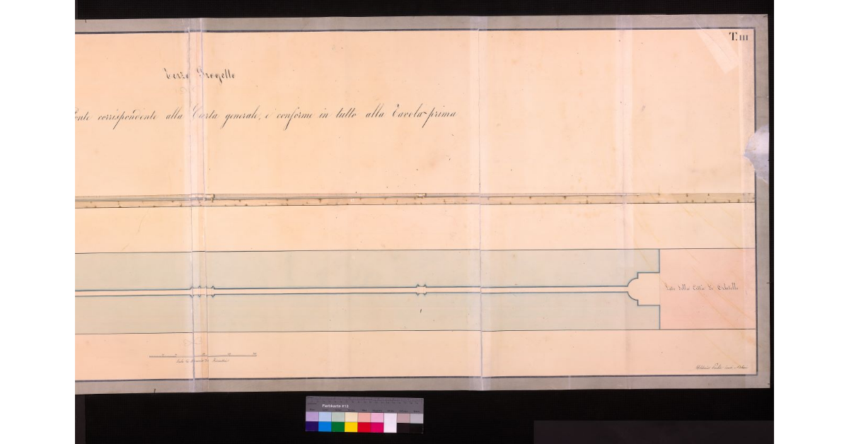 Terzo progetto-ortografia e icnografia del ponte [di Orbetello] corrispondente alla carta generale e conforme in tutto alla tavola I