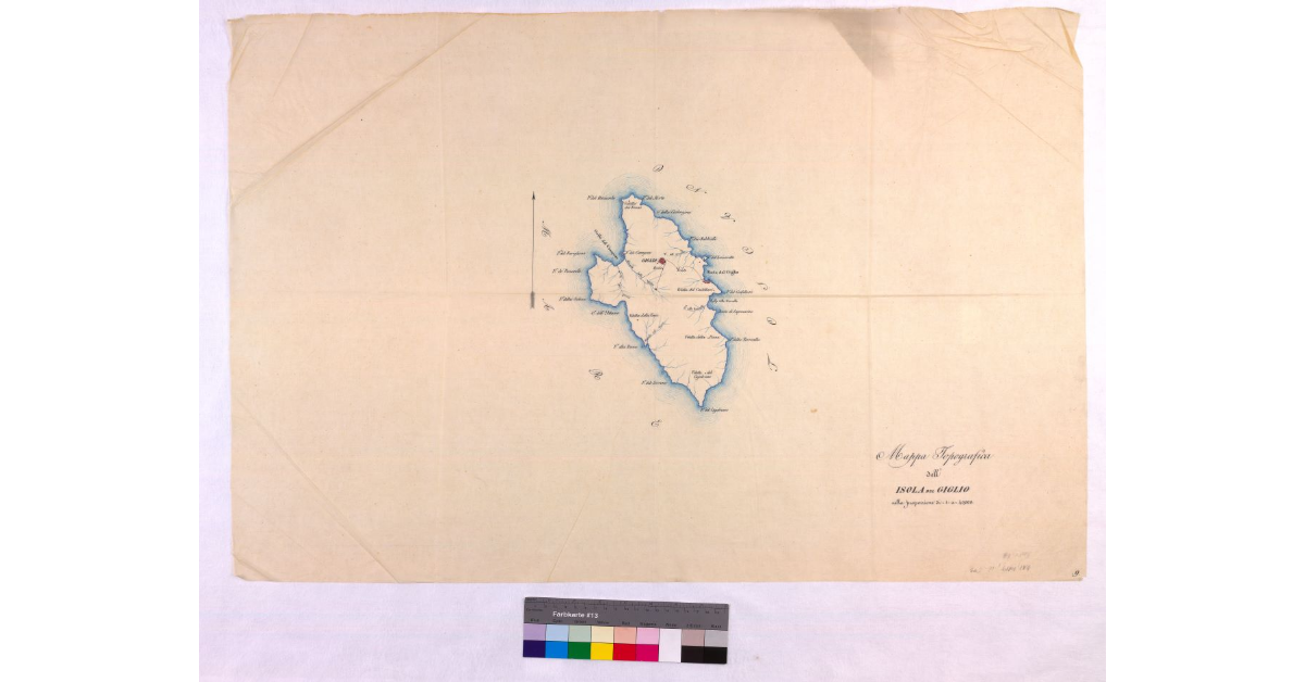 Mappa topografica dell'Isola del Giglio nella proporzione di 1:40.000