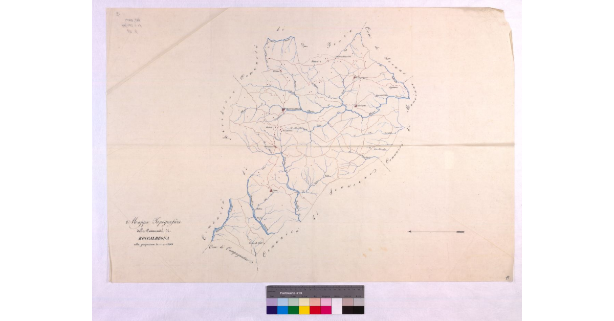 Mappa topografica della comunità di Roccalbegna nella proporzione di 1:40.000