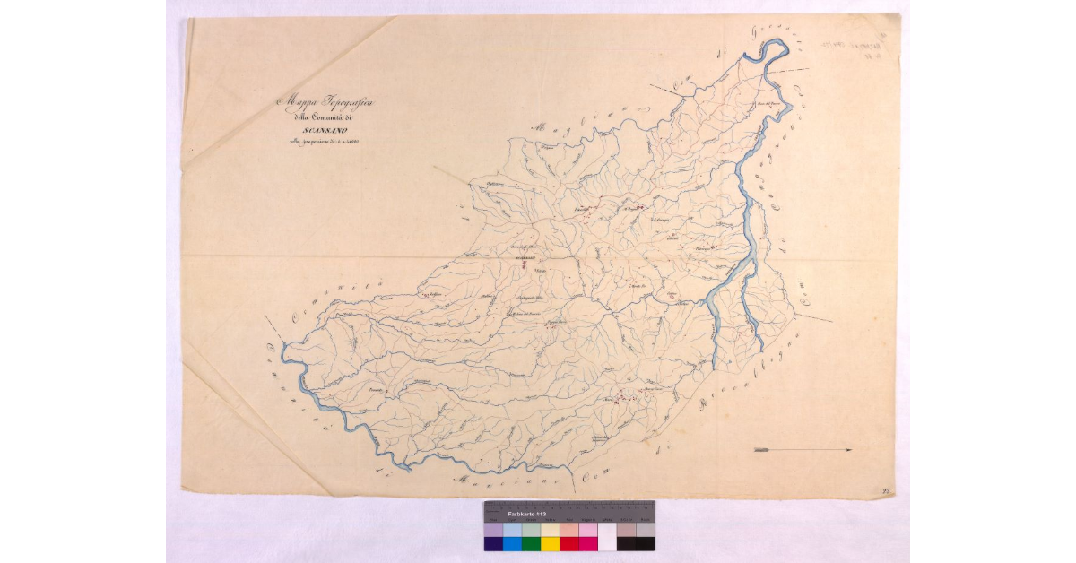 Mappa topografica della comunità di Scansano nella proporzione di 1:40.000
