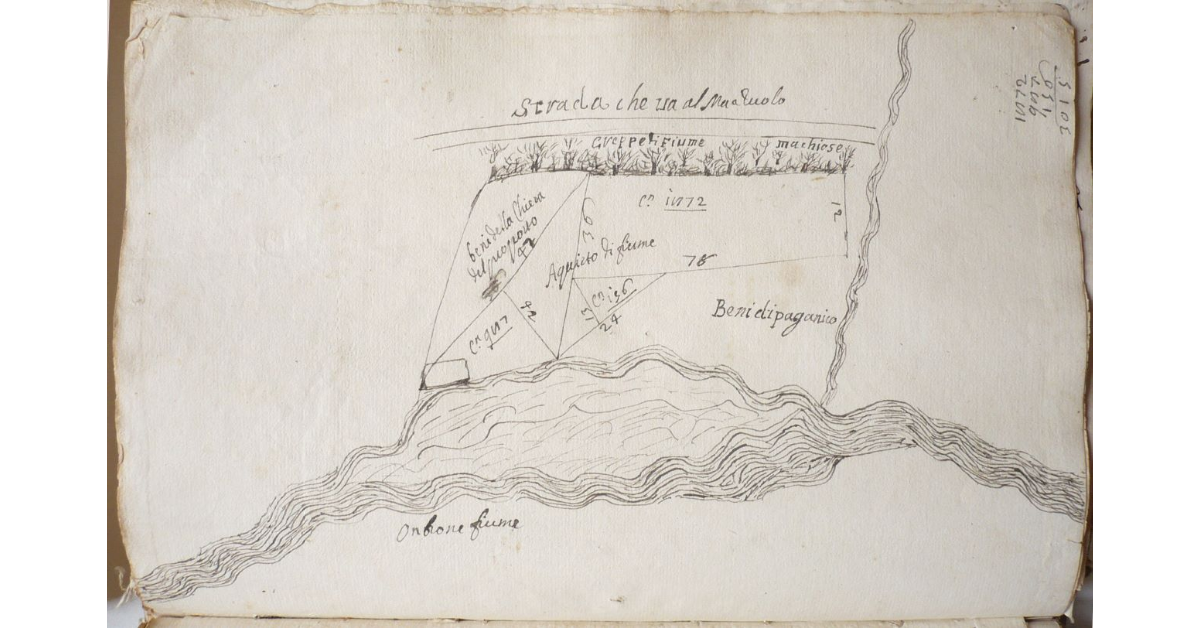 [Sasso d'Ombrone. Appezzamento di terreno attiguo al fiume Ombrone]