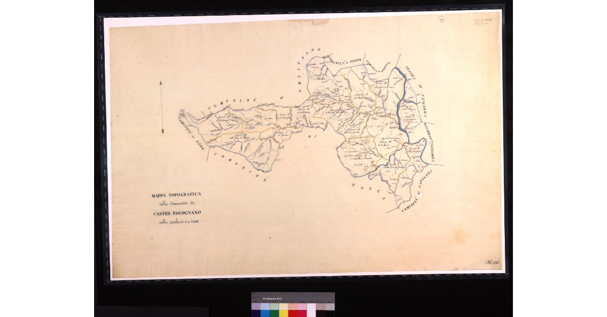 Mappa topografica della comunità di Castelfocognano