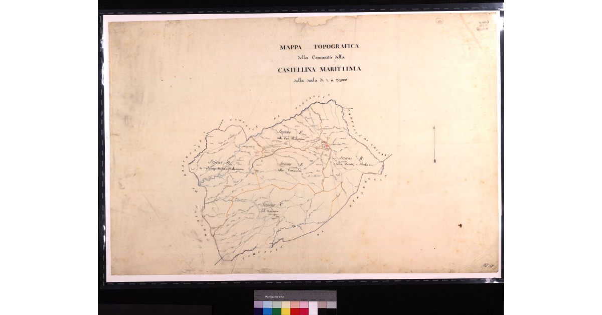 Mappa topografica della comunità di Castellina Marittima