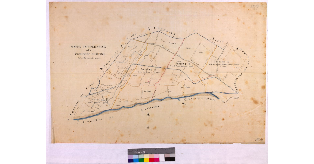 Mappa topografica della comunità di Brozzi