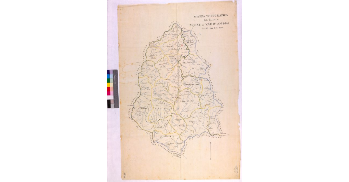 Mappa topografica della comunità di Bucine di Valdambra