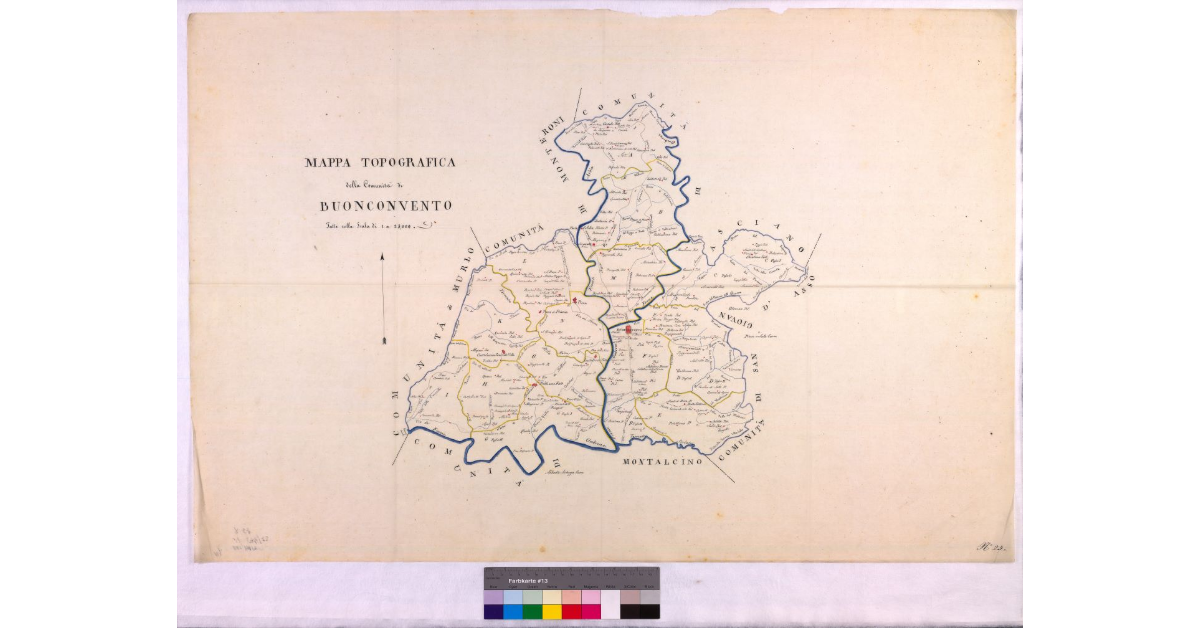 Mappa topografica della comunità di Buonconvento