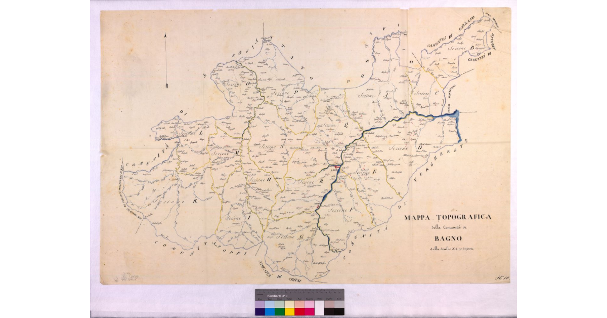 Mappa topografica della comunità di Bagno [di Romagna]