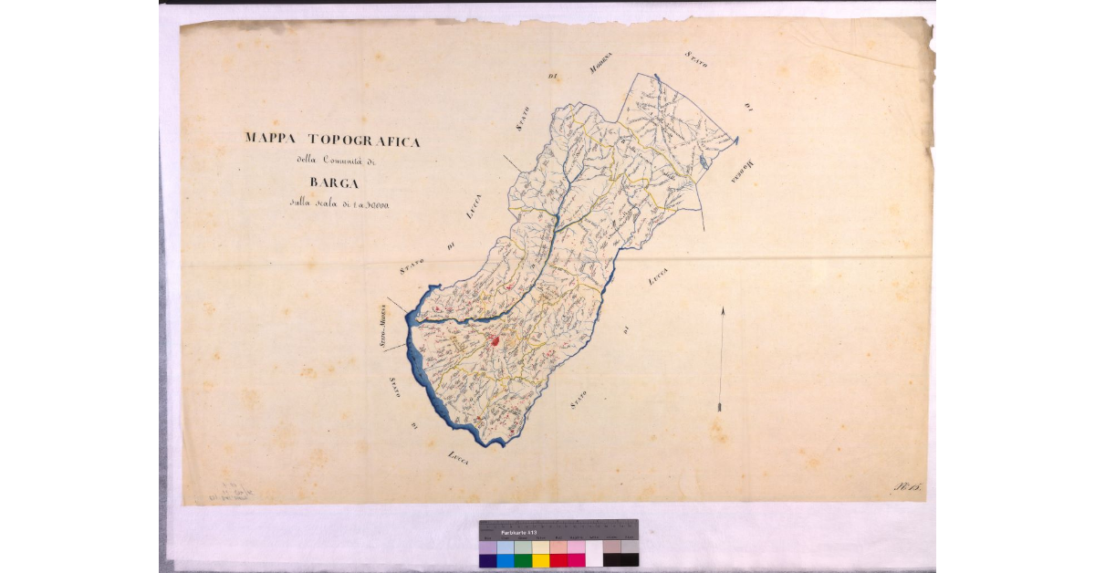 Mappa topografica della comunità di Barga