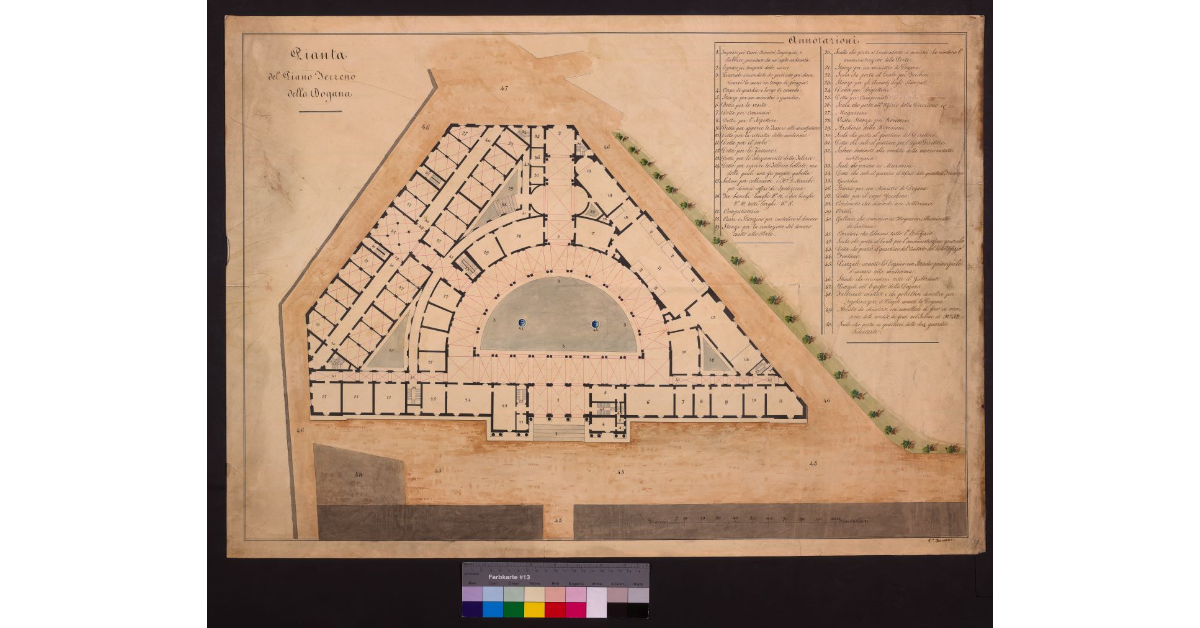 Pianta del piano terreno della Dogana [di Firenze]