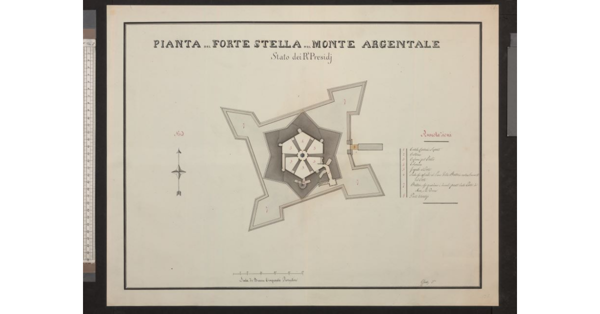Pianta del Forte Stella nel Monte Argentale - Stato dei Reali Presidi