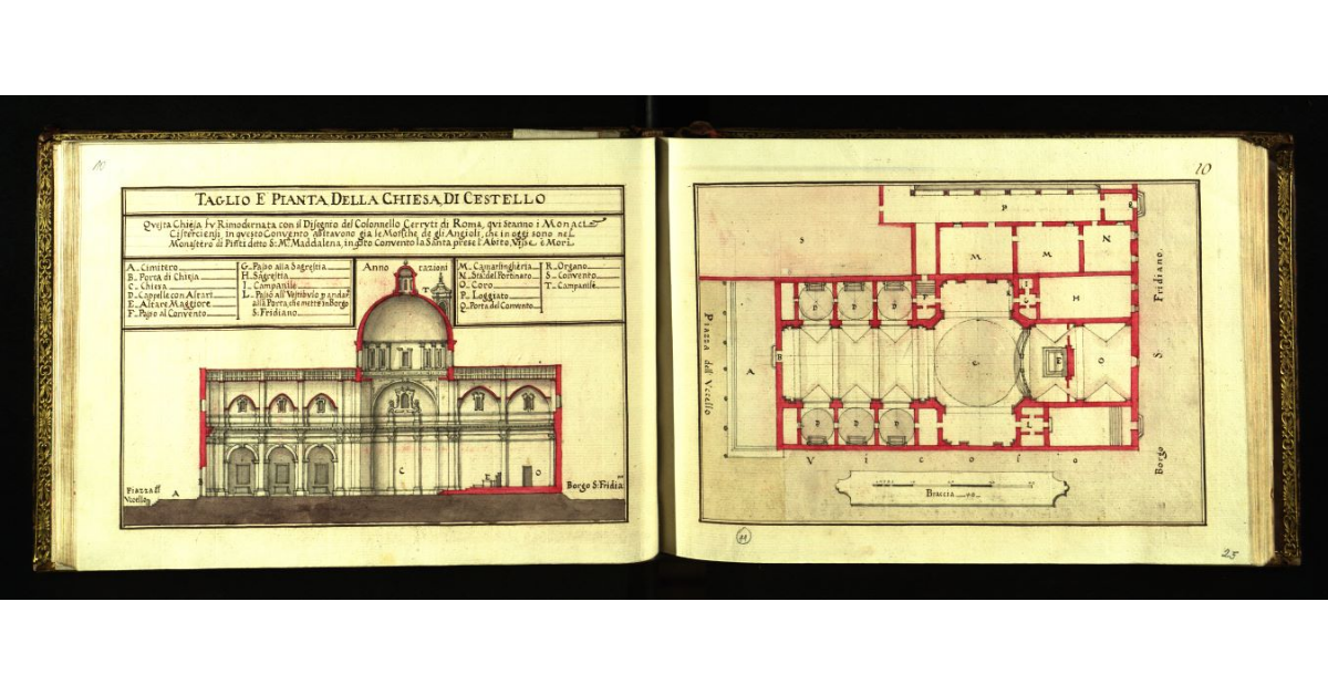 Pianta e taglio della Chiesa di Cestello