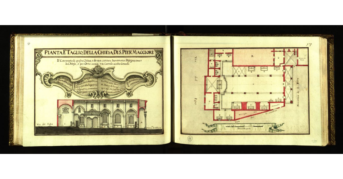 Pianta e taglio della Chiesa di S. Pier Maggiore