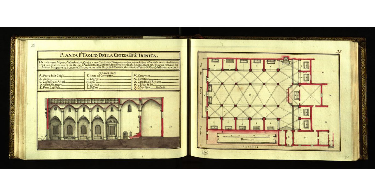 Pianta e taglio della Chiesa di S. Trinita