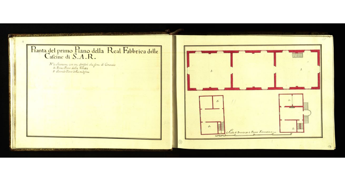 Pianta del primo piano della Real Fabbrica delle Cascine di S.A.R. [a Firenze]