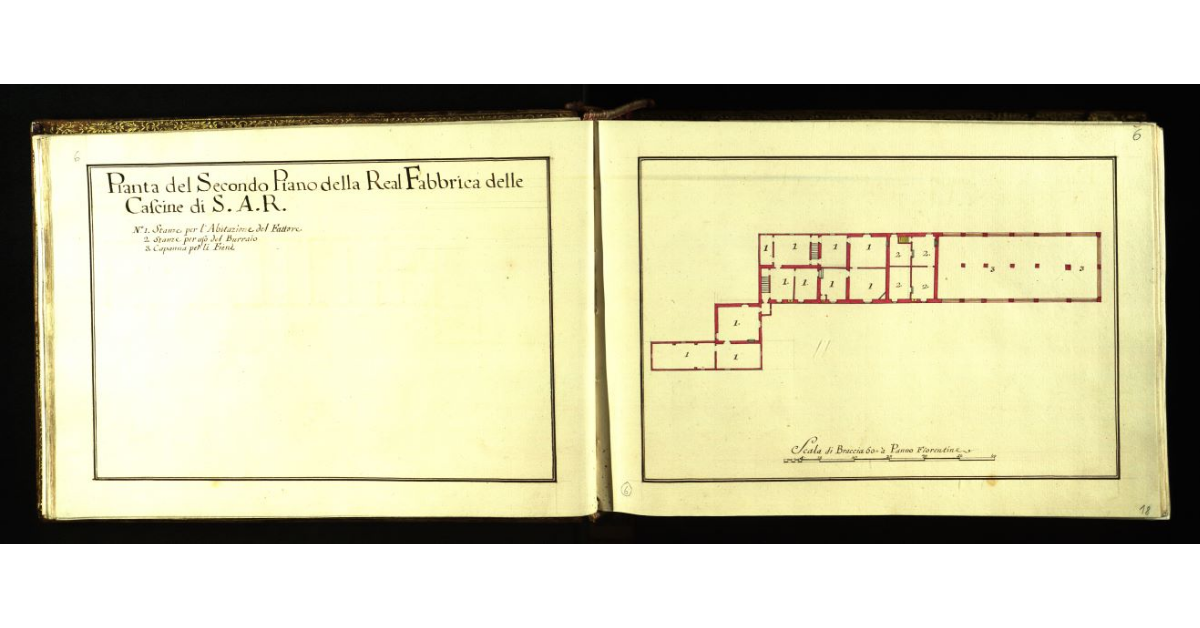 Pianta del secondo piano della Real Fabbrica delle Cascine di S.A.R. [a Firenze]