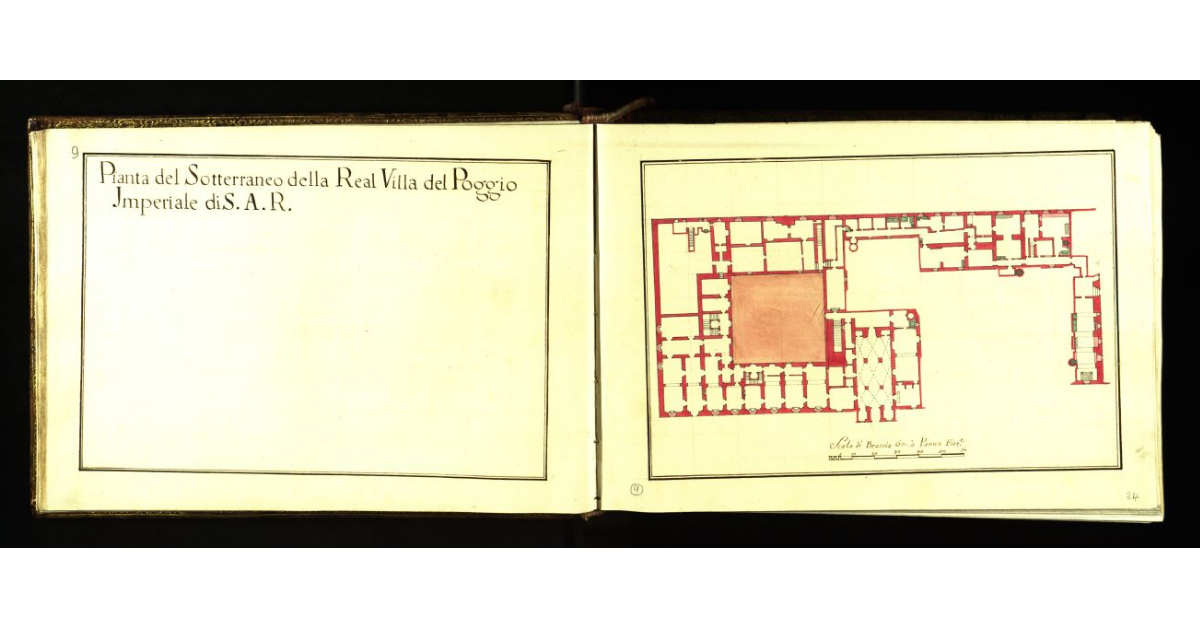 Pianta del sotterraneo della Real Villa del Poggio Imperiale di S.A.R. [a Firenze]