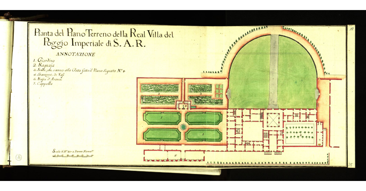 Pianta del piano terreno della Real Villa del Poggio Imperiale di S.A.R. [a Firenze]