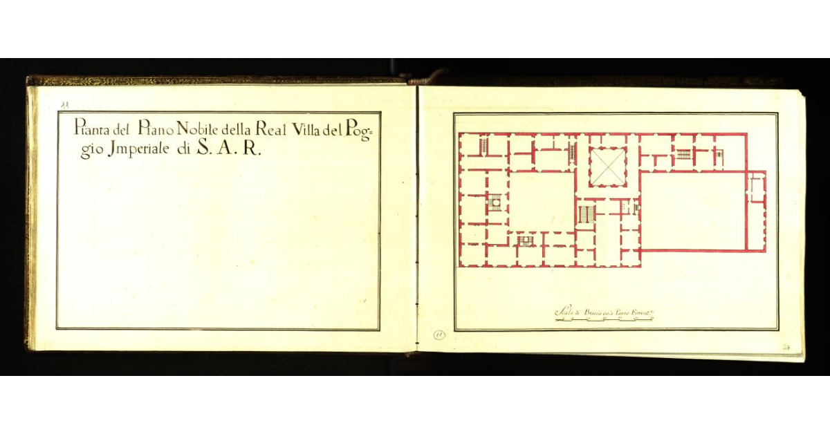 Pianta del piano nobile della Real Villa del Poggio Imperiale di S.A.R. [a Firenze]