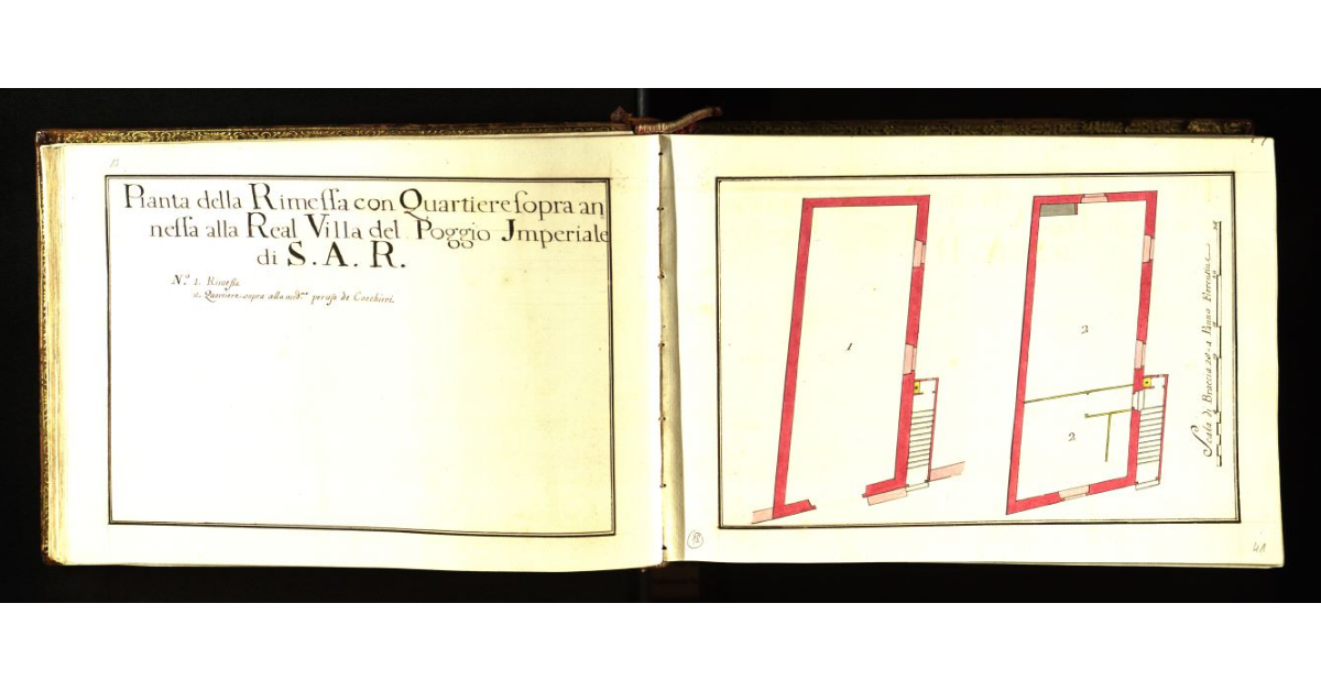 Pianta della tinaia, della casa del fattore e del guardia attenente alla Real Villa del Poggio Imperiale di S.A.R. [a Firenze]