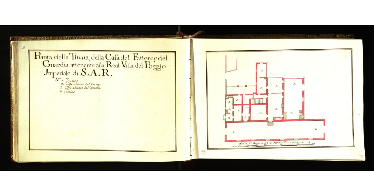 Pianta del piano terreno della Villa detta di Barbadoro di attenenza di S.A.R., et unita alla Real Villa del Poggio Imperiale [a Firenze]