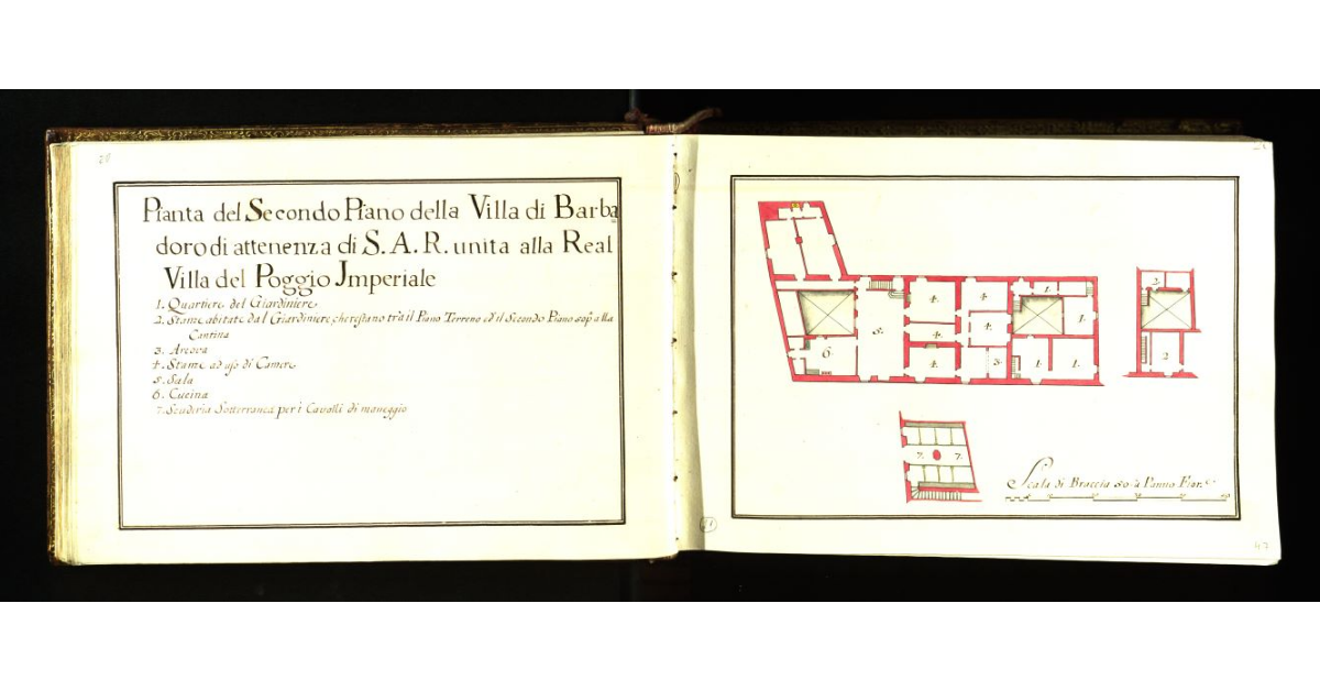 Pianta del secondo piano della nuova fabbrica annessa alla Real Villa del Poggio Imperiale di S.A.R. [a Firenze]