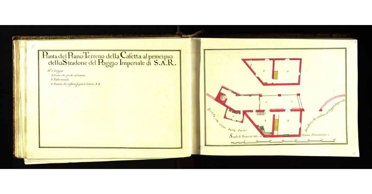 Pianta del piano terreno della casetta al principio dello stradone del Poggio Imperiale di S.A.R. [a Firenze]