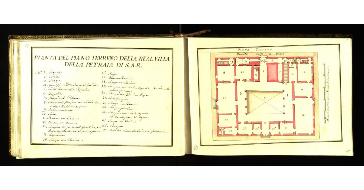 Pianta del piano terreno della Real Villa della Petraia di S.A.R. [a Firenze]