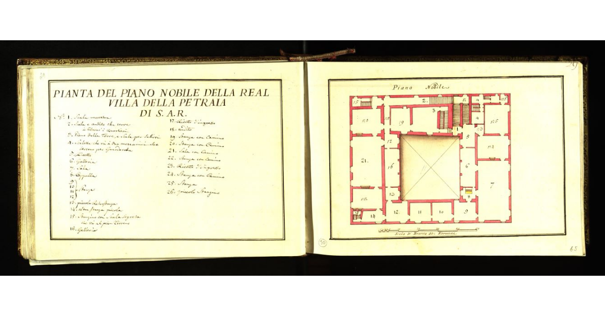 Pianta del piano nobile della Real Villa della Petraia di S.A.R. [a Firenze]