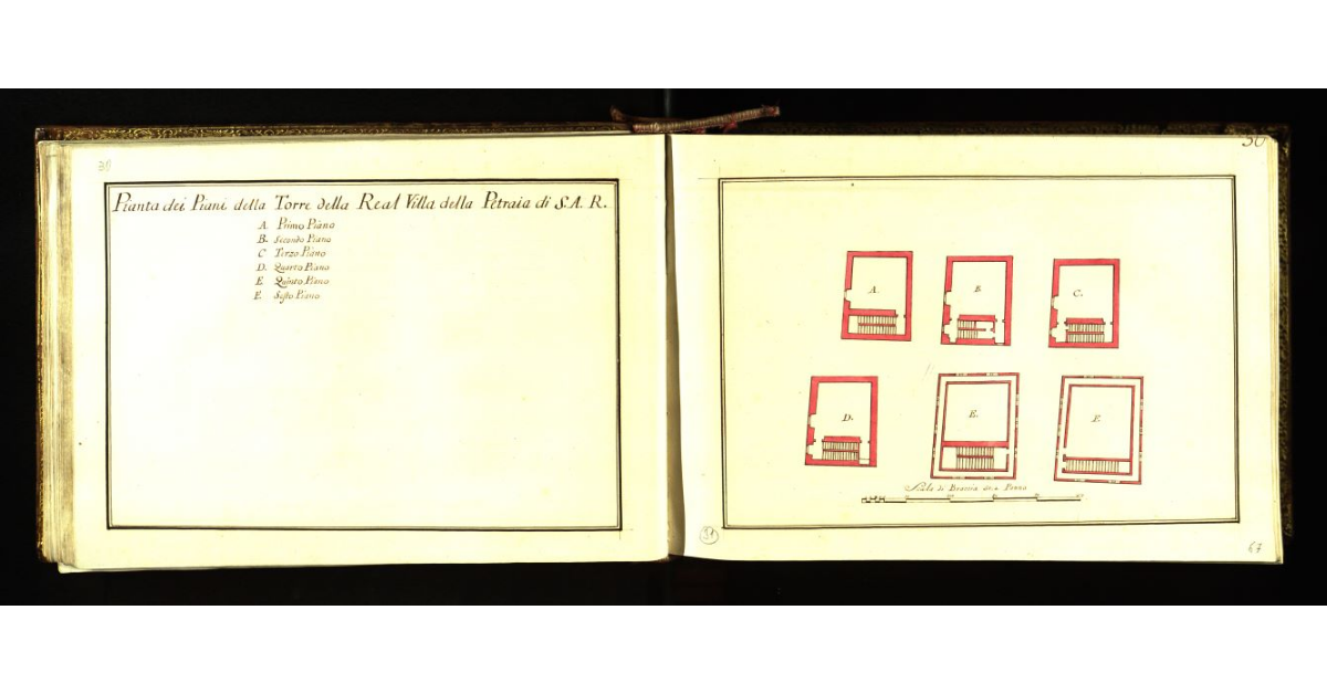 Pianta dei piani della torre della Real Villa della Petraia di S.A.R. [a Firenze]