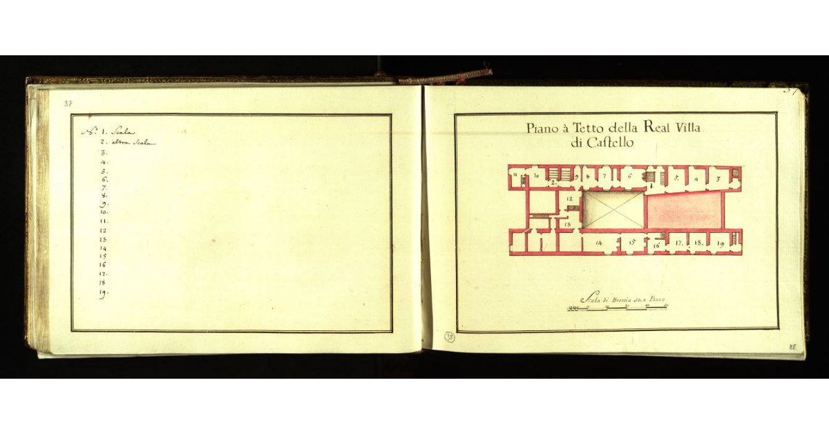 Piano a tetto della Real Villa di Castello [a Firenze]