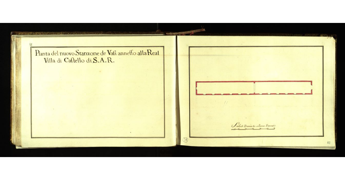 Pianta del nuovo stanzone de vasi annesso alla Real Villa di Castello di S.A.R. [a Firenze]