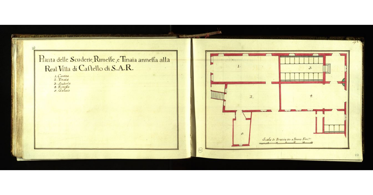 Pianta delle scuderie, rimesse e tinaia annessa alla Real Villa di Castello di S.A.R. [a Firenze]