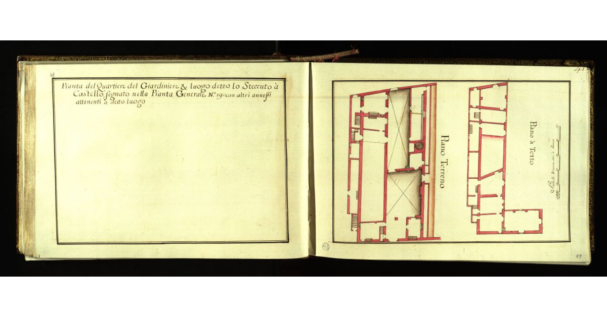 Pianta del quartiere del giardiniere & luogo detto lo Steccuto a Castello [a Firenze]