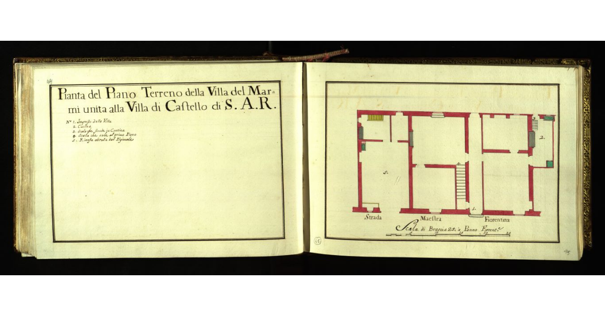 Pianta del piano terreno della Villa del Marmi unita alla Villa di Castello di S.A.R. [a Firenze]