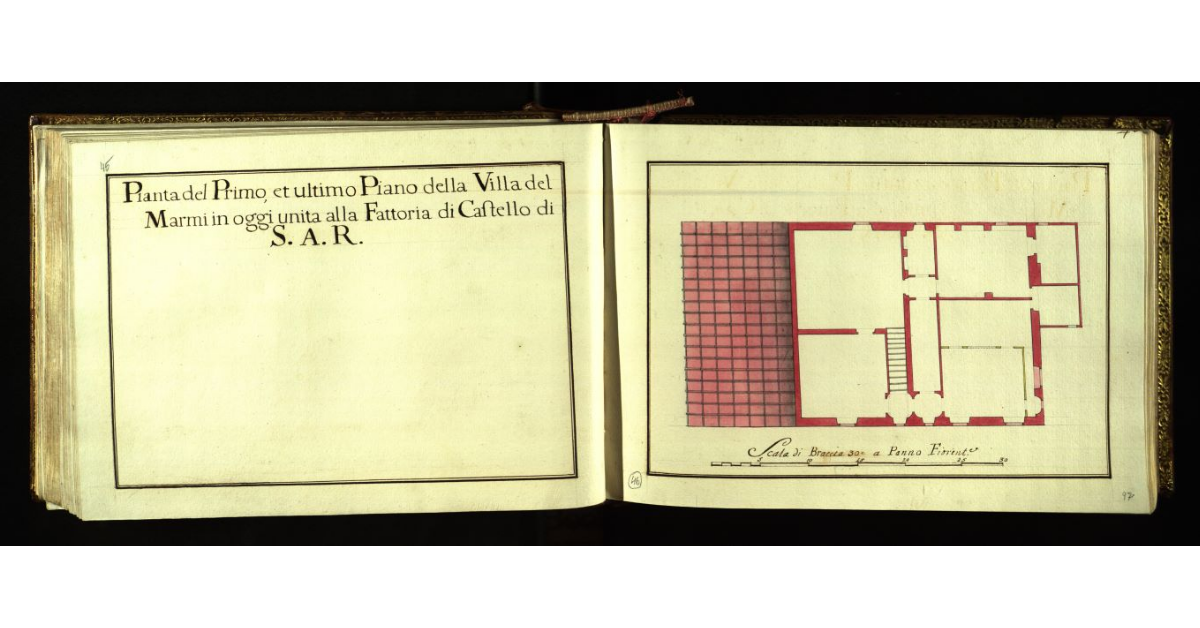 Pianta del primo et ultimo piano della Villa del Marmi in oggi unita alla Fattoria di Castello di S.A.R. [a Firenze]