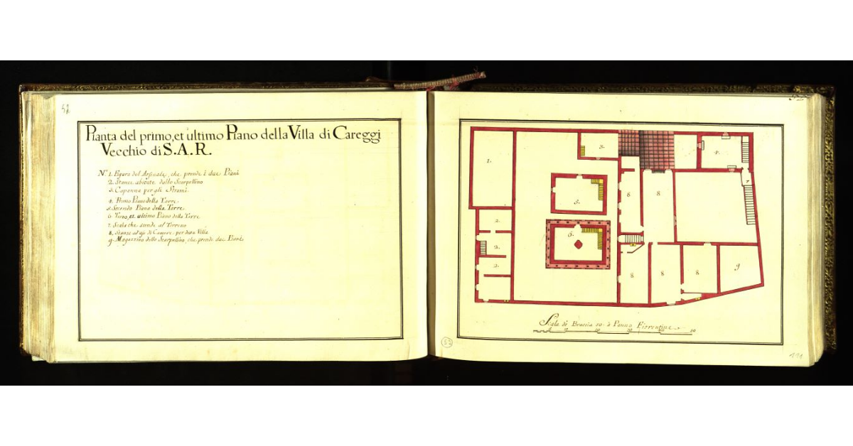 Pianta del primo et ultimo piano della Villa di Careggi Vecchio di S.A.R. [a Firenze]