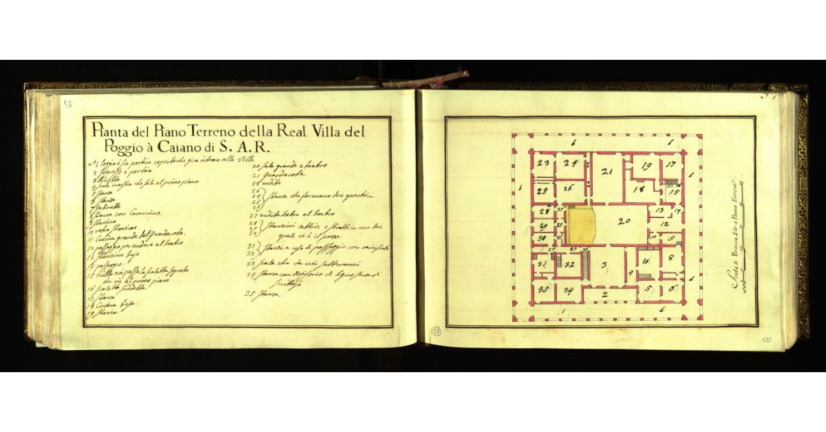 Pianta del piano terreno della Real Villa del Poggio a Caiano di S.A.R