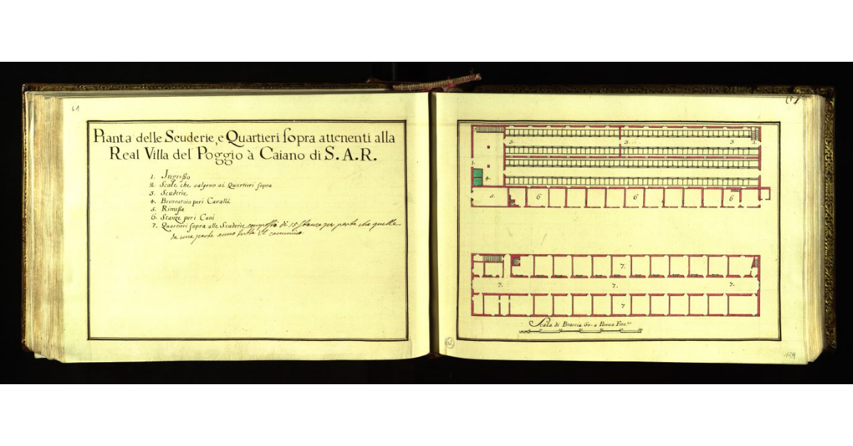Pianta delle scuderie e quartieri sopra attenenti alla Real Villa del Poggio a Caiano di S.A.R